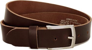 Чоловічий шкіряний ремінь Volmer® з натуральної шкіри буйвола, ширина 38 мм, колір коричневий, регульований, #Br007-02, обхват поясу 95 см, загальна довжина 110 см