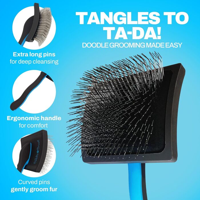 Щітка для собак Doodle Brush: Slicker для пуделів, кокапу, довгошерстих собак. Ідеальна для грумінгу та догляду.
