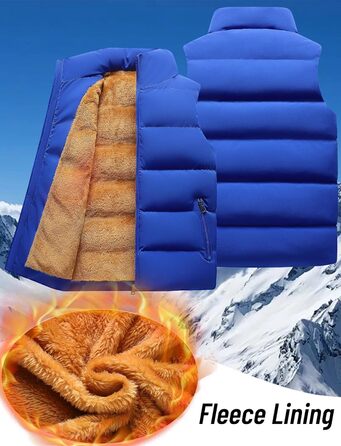 Чоловічий зимовий жилет AIEOE з утеплювачем, степване пошиття, жилет без рукавів, синій, розмір XL