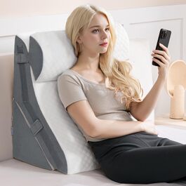 Ортопедичний набір подушок-валиків 3-в-1 для підтримки ніг, колін, профілактики апное та болю в спині. З піною з пам'яті.