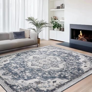 Килим SONGMICS HOME Vintage, 120x170 см, для вітальні, спальні, кухні, коридору, їдальні, сірий (TAR032G01)