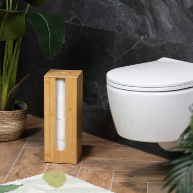 Relaxdays Toilet Paper Holder Bamboo