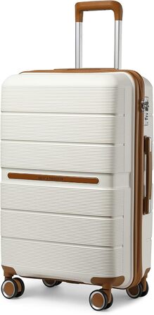 Чемодан British Traveller Mittelgroß: міцний валіза на 8 коліщатках з TSA-замком, 66 x 43.3 x 28.5 см, бежевий