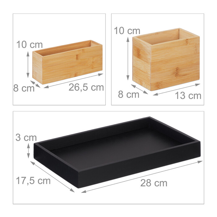 Relaxdays Bamboo Organizer Set (4 Pieces)