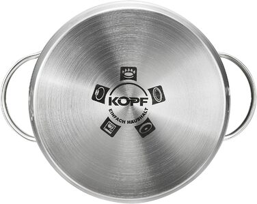 Набір каструль KOPF Stilo з нержавіючої сталі, 10 предметів, для індукції, духовки та посудомийки, з літровою шкалою