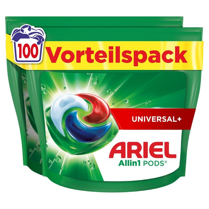 Капсули для прання Ariel All-in-1 Universal+, рідкий засіб для видалення плям, 100 шт