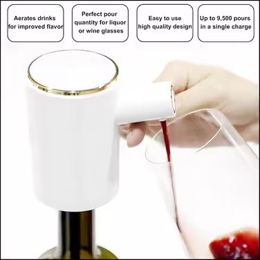 Electric Wine Aerator for Wine, Whiskey, Soju, and Liqueur, Perfect Wine Dispenser Machine, Liqueur Pourer, Electric Wine Decanter, Wine Dispenser, Wine Decanter with Aerator