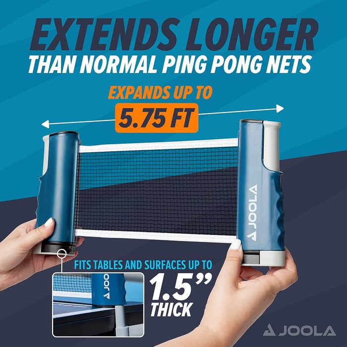 JOOLA Table Tennis Set - 2 Paddles, 3 Balls, Case - Red/Black (Duo Pro Set with Net)