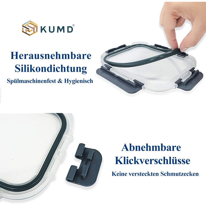 Набір скляних контейнерів для зберігання (20 шт.) Borosilikatglas: 5 x 1040 мл та 5 x 370 мл - для мікрохвильовки, приготування їжі, духовки, витокозахисні