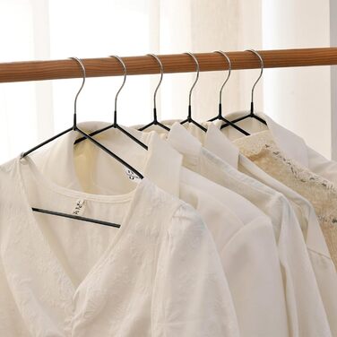 25 шт. Плечики для одягу Rainberg: міцні, гумовані, для шафи та вішалок, чорні