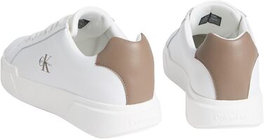 Чоловічі кросівки Calvin Klein Cupsole з товстою підошвою, шнурівка, шкіра (40 EU, білий, світло-білий, пустельний тауп)