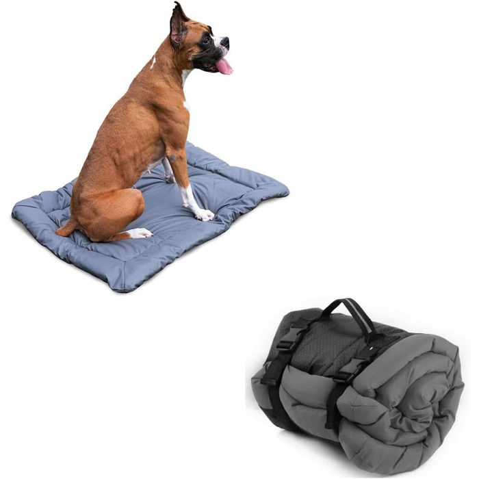 LATRAT Зворотне складне водонепроникне ліжко для собак, килимок для собак для подорожей, кемпінгу, на вулицю, з неслизьким дном, 90x60 см