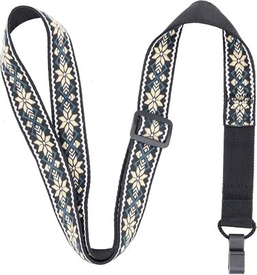 Гітарний ремінь Rayzm з візерунком жакарду, 5 см, для акустичної, електрогітари та басу, з тримачем для медіатора, регульована довжина