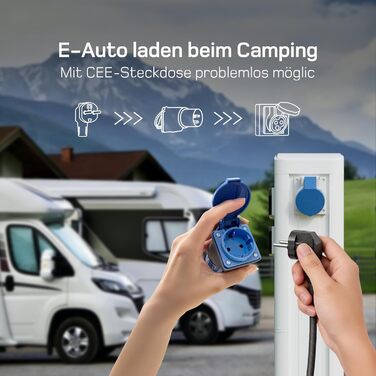 Кабель для зарядки електромобіля Type 2 Schuko з LCD дисплеєм, 3.7kW, 7м, 6-16A, 1-фазний, чорний