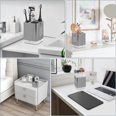 Тримач для електричної зубної щітки з підставкою для насадок та зливом | Організатор для ванної кімнати