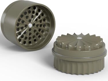Toothless herb grinder Ø 63 mm | Nano-ceramic coated for non-stick grinding | 5-piece with integrated storage container in the lid (Mud)