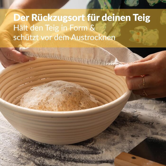 Chefaron Enameled Cast Iron Pot 2-in-1 incl. Proofing Basket and Dough Scraper. Bread Baking Dish with Lid 3L. Dutch Oven with Lid Oven-Safe. Cast Iron Pot for Baking Bread at Home. Cast Iron Dutch Oven 3L 2-in-1