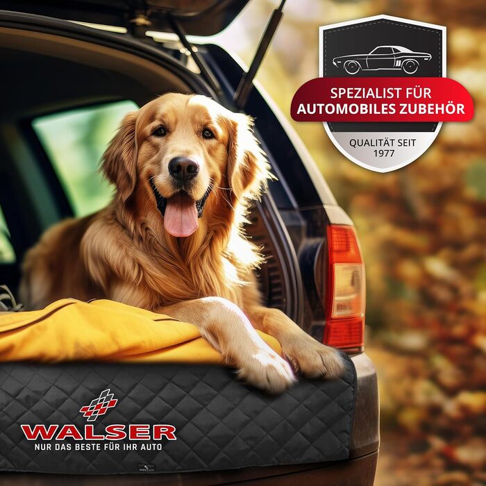 Walser Premium Автодеки для собак Rocky, 100% водонепроникна захисна накидка на заднє сидіння автомобіля з боковими захистами та оглядовим вікном, ідеальна для подорожей та транспортування малих та великих собак. Захист заднього сидіння автомобіля від бру