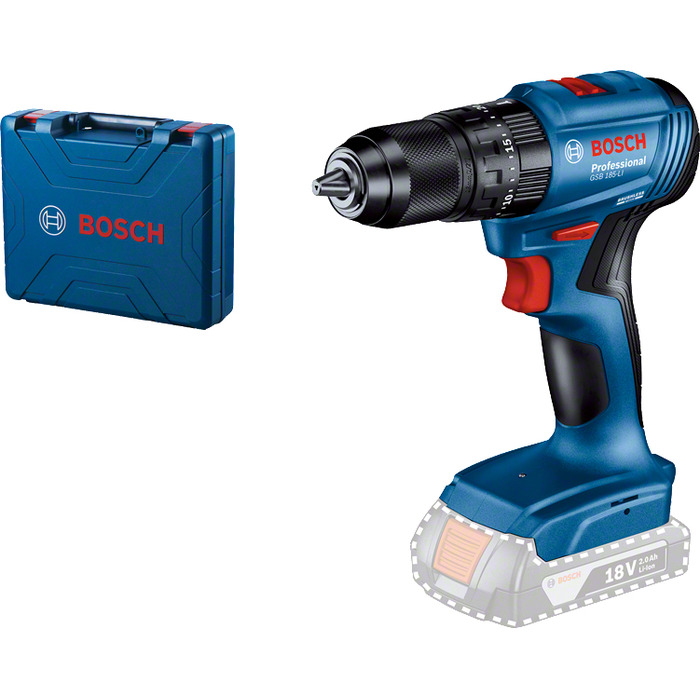 Дриль-викрутка Bosch GSB 185-LI 18V з ударом, 2 акумулятори по 2Аг та зарядний пристрій, комплект