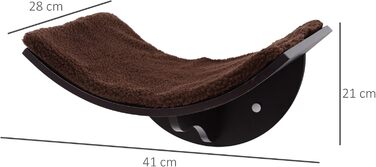 PawHut Cat Bed Cat Wall Bed Cat Shelf Wall Mount Plush Cushion MDF