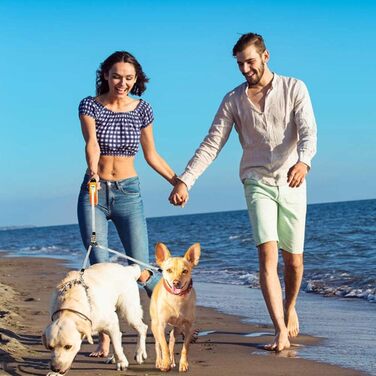 KOOLTAIL Double Dog Leash - Retractable 4.8m for Two Dogs Up to 50kg - Durable, Tangle-Free, with Brake
