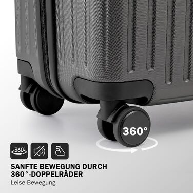 Валіза COOLIFE Koffer: Твердий корпус, ABS-матеріал, TSA-замок, телескопічна ручка, 4 колеса (темно-зелений, ручна поклажа)