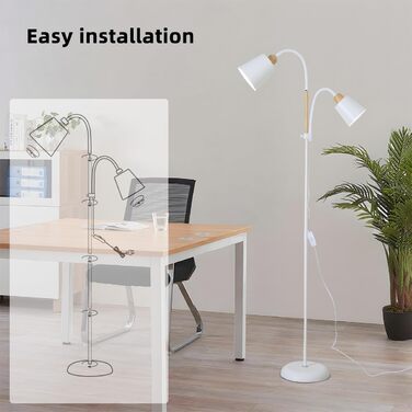 Світлодійна торшер ANTENLICHT YOYO з лампою для читання | E27, 60W | 360° регулювання | Вінтажний металевий торшер для вітальні | 159 см, зелений, без лампочки