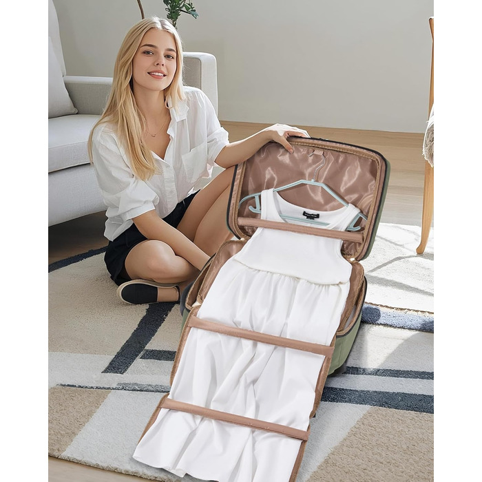 Рюкзак LOVEVOOK для ручної поклажі в літак 45x36x20, великий рюкзак для жінок з відділенням для ноутбука 17,3 дюйма, водонепроникний, підходить для Easyjet, для ділових поїздок та подорожей, (Зелений, 45 x 36 x 20 см (17,3 дюйма))