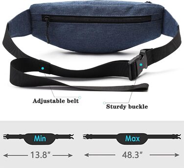 Поясна сумка TYNAT для туризму та спорту (сіра, блакитна), T201