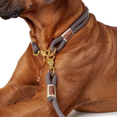 Нашийник для собак HUNTER Sansibar Rantum Halsung, сірий, розмір M-L, сучасний, морський стиль