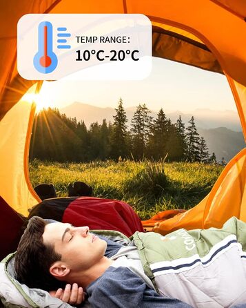 Ультралегкий спальний мішок для кемпінгу COVACURE 220x80 см, літній водонепроникний спальник-ковдра 220x160 см для дорослих та дітей, для походів та туризму, 0.8 кг