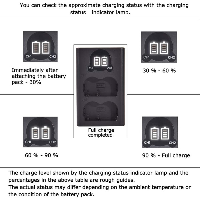 Запасна батарея DSTE 2X BP-511 + подвійне USB-зарядне пристрій з LCD-дисплеєм для Canon EOS (10D, 20Da, 300D, 30D, 40D, 50D, D30, D60, DM-MV100Xi, DM-MV430, DM-MV450, DM-MVX1i)