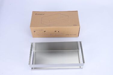 Cooeco Shower Shelf - No Drilling Required, Adhesive Shower Caddy Bathroom Shelf in Stainless Steel, Space-Saving Shower Shelf for Shampoo and Shower Gel and Kitchen Shelf No Drilling Adhesive Basket