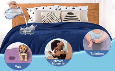 Водонепроникний плед для собак та котів, великий (XXL, 229x274 см), блакитний/темно-зелений