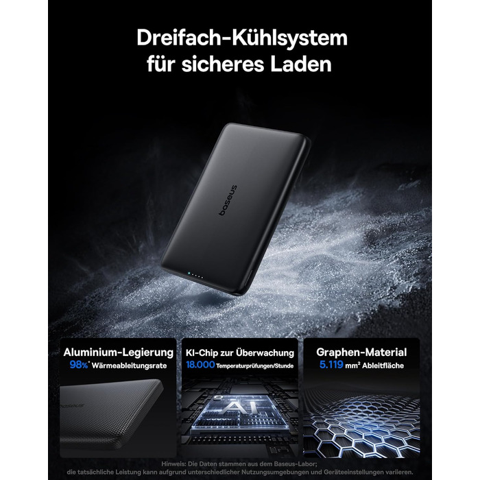 Power Bank Baseus Picogo AM41: 10000mAh, 15W Qi2 Magsafe, PD 27W, USB-C, для iPhone 17/16/15/14/13/12 (Чорний)