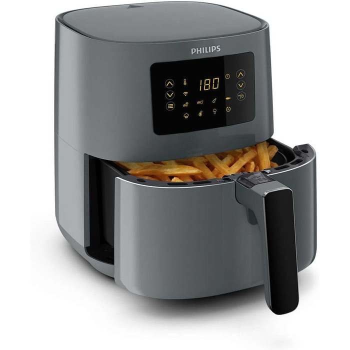 Philips HD9255/60 Airfryer Deep Fryer, Remote Connection, 0.8 kg, 4.1 L Capacity 4.1LT/L/WIFI/GREY/4 PEOPLE