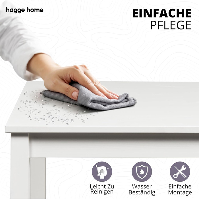 Обідній стіл Hagge Home з дерева, компактний кухонний стіл 70x70 см, коричневий, для їдальні та кухні