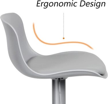 YOUNIKE Adjustable Bar Stools 2-Pack - Kitchen Bar Chairs with Backrest, Faux Leather, Grey