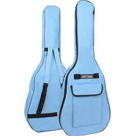 Водонепроникний гітарний кейс SUQ Oxford, 40/41 дюймів, з музичним принтом, нейлон, Gigbag для електро-, акустичної та концертної гітари, ударостійкий, 8 мм, водонепроникний (блакитний)