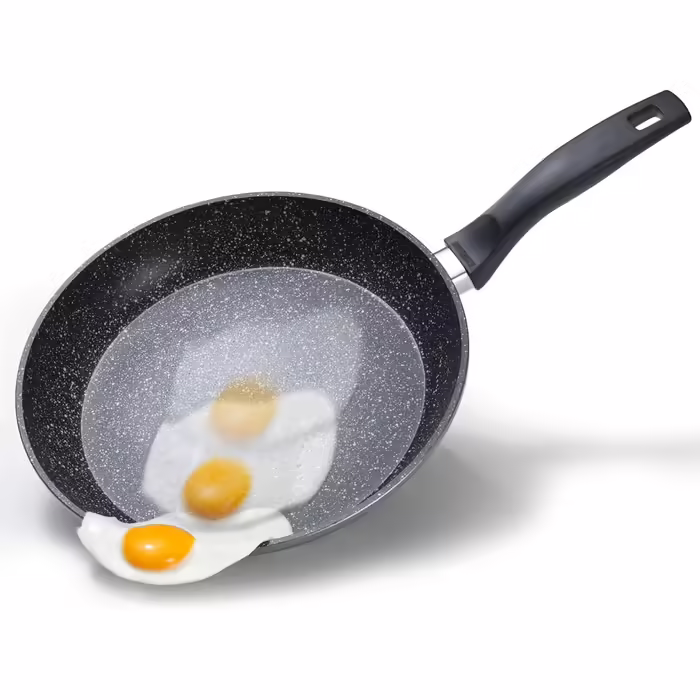 STONELINE 3-piece Frying Pan Set, 16/20/24 cm, Non-stick coated pan with real stone particles, pan suitable for induction and oven use, gray, for oil and fat-free frying