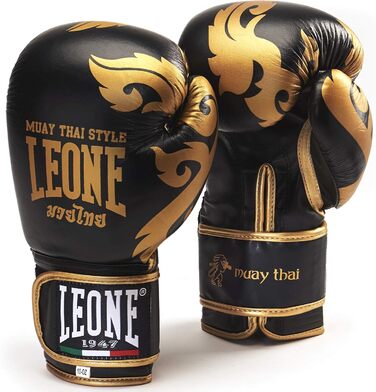 Боксерські рукавички Leone 1947 Muay Thai, 12 Oz, чорні