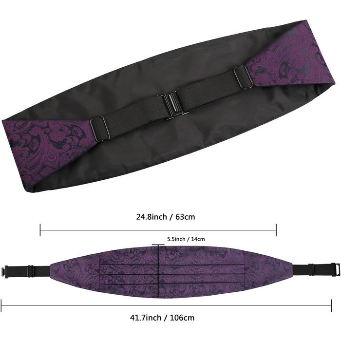 Комплект краватка-хустинка Alizeal Paisley (Aubergine) для чоловіків