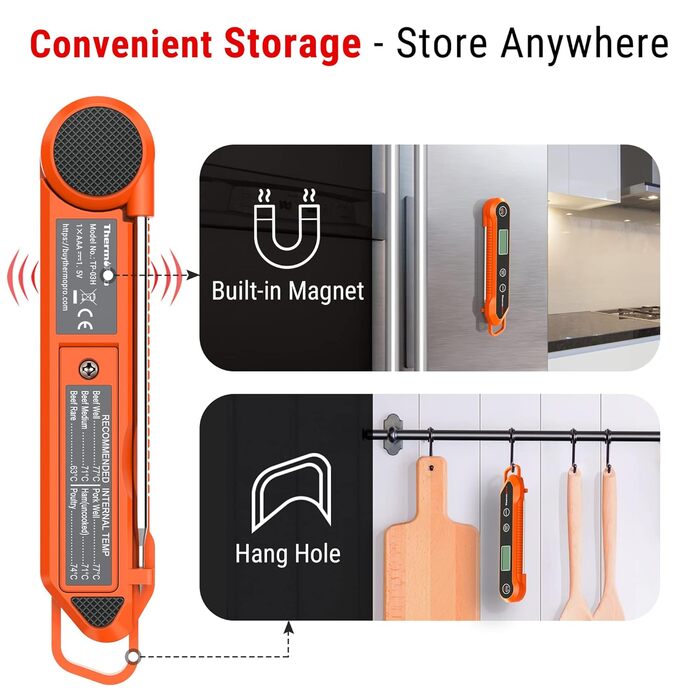 Термометр для м'яса ThermoPro TP03H IPX6: точний, водонепроникний, для гриля та приготування їжі