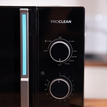 Механічна мікрохвильова піч з грилем Cecotec Proclean 4120, 23 л, 800 Вт / 1000 Вт, 8 рівнів потужності, розморозка, таймер 35 хв, діаметр тарілки 285 мм