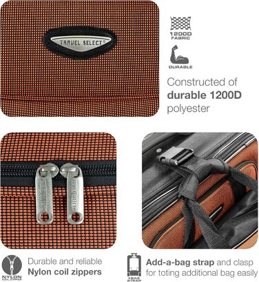 Набір валіз Travel Select Amsterdam: 8-piece set, 88 літрів, розширюваний, червоний, темно-синій, помаранчевий, сірий