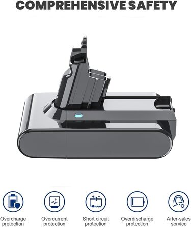 Замінний акумулятор Dyson V6 6000mAh (6.0 Ah) для пилососів DC58, DC62, DC59, DC61, DC72, DC74, SV03, SV05, SV06, SV07, SV09
