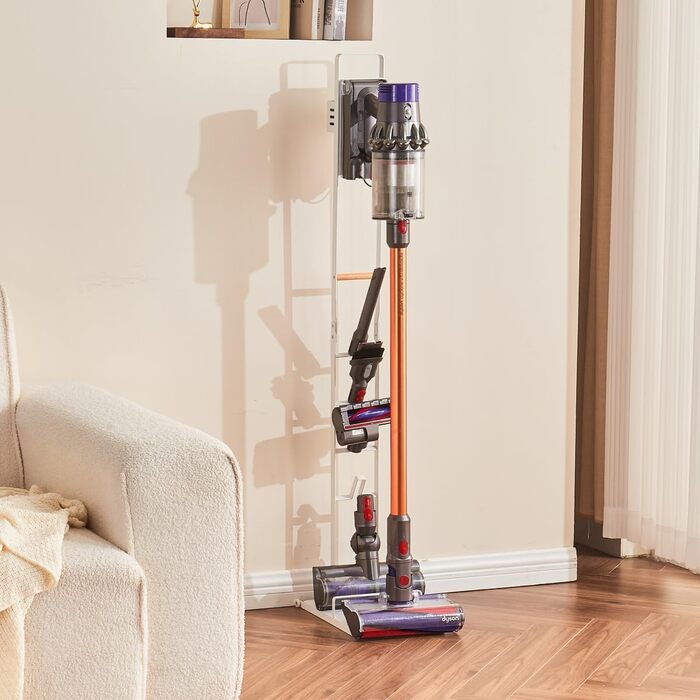 Тримач для пилососа Dyson V15, V12, V11, V10, V8, V7, V6 - білий. Підставка для акумуляторного пилососа та аксесуарів Brian & Dany