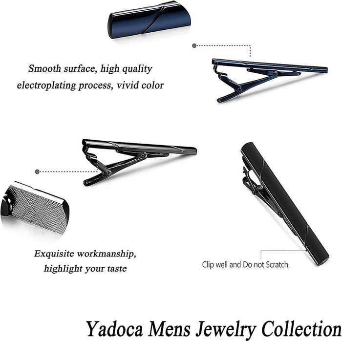 Затискач для краватки YADOCA 10-12 шт. Slim, набір для бізнесу, подарункова коробка