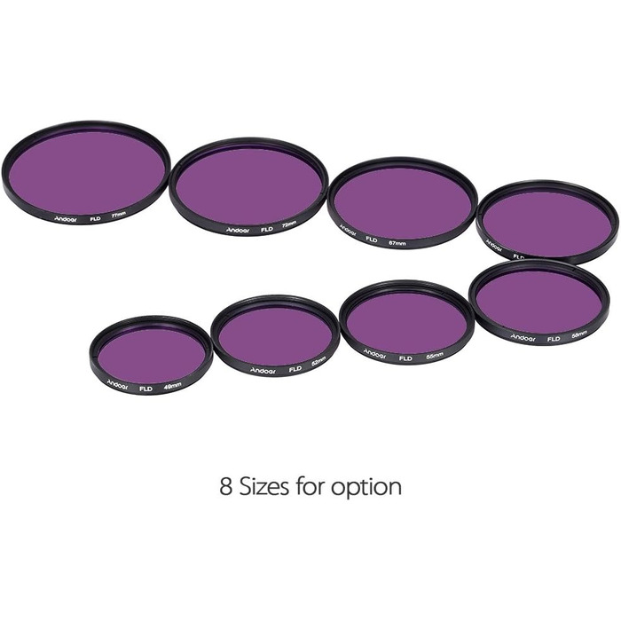 Набір фільтрів для об'єктива Andoer 72mm: UV, CPL, FLD, ND (ND2, ND4, ND8) з чохлом, кришками, тримачем та блендами