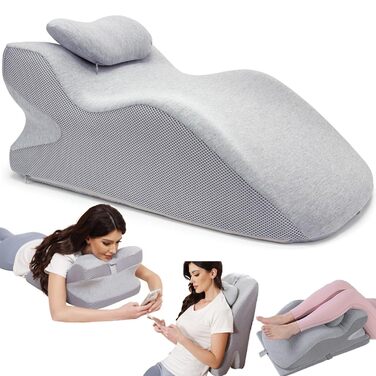 Підкови для ліжка та дивану, подушка для читання з піною Memory, ергономічна подушка для спини, шиї та ніг, подушка від рефлюксу, знімний чохол для ліжка, дивану, сидіння, сну та читання